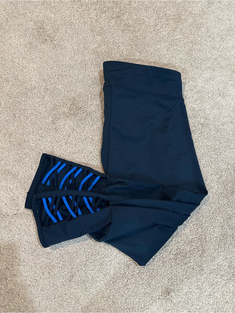 Navy 3/4 Leggings with Blue Accent -Danskin